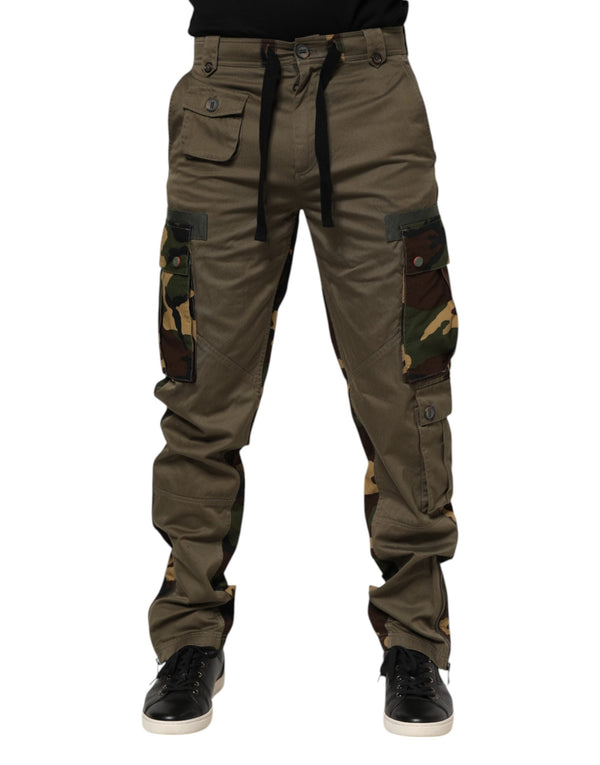 Brown Cotton Camouflage Cargo Pants Dolce & Gabbana