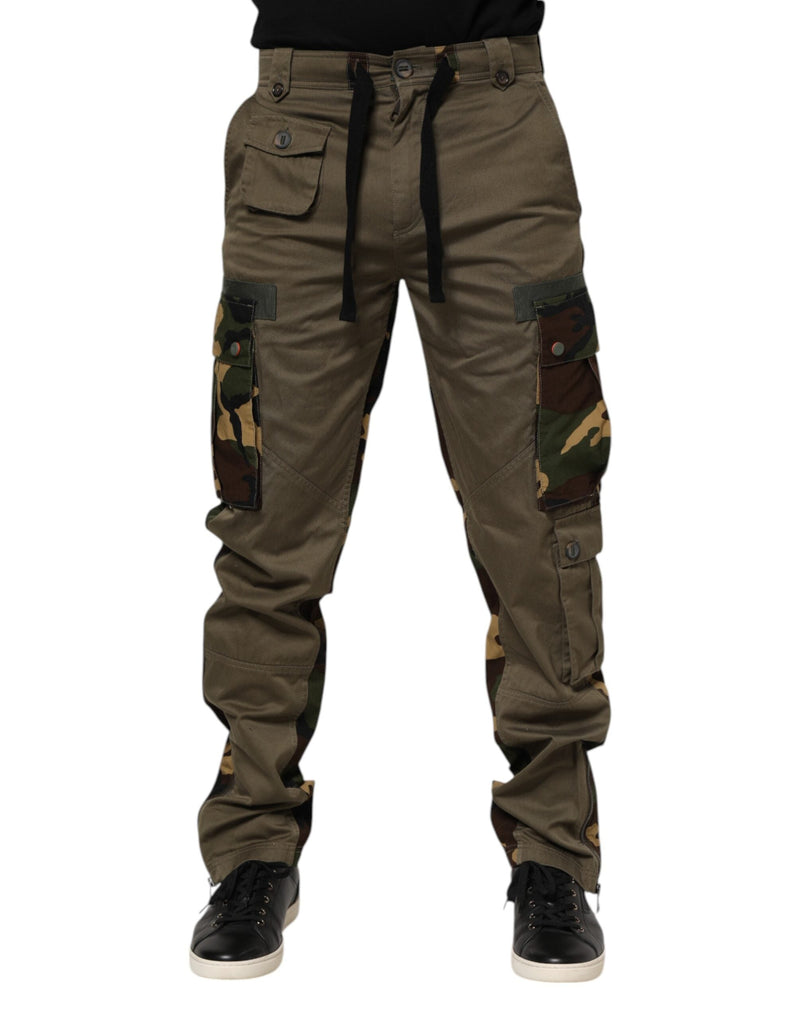 Brown Cotton Camouflage Cargo Pants Dolce & Gabbana
