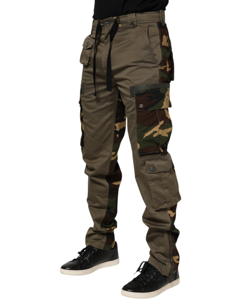 Brown Cotton Camouflage Cargo Pants Dolce & Gabbana