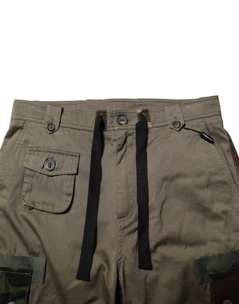 Brown Cotton Camouflage Cargo Pants Dolce & Gabbana