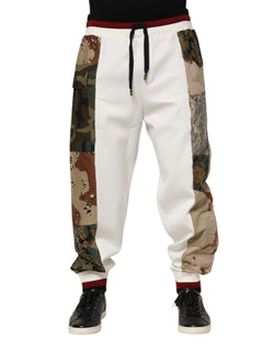 White Patchwork Jogger Pants Dolce & Gabbana