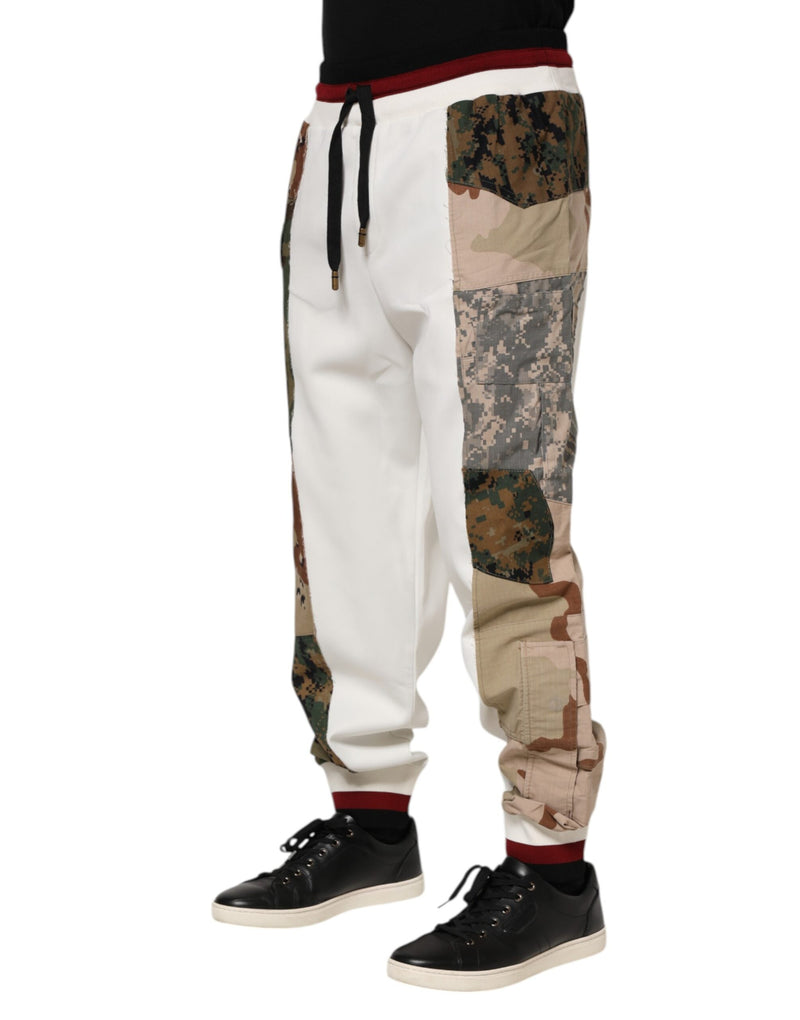 White Patchwork Jogger Pants Dolce & Gabbana