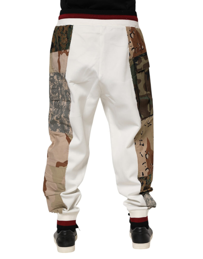 White Patchwork Jogger Pants Dolce & Gabbana