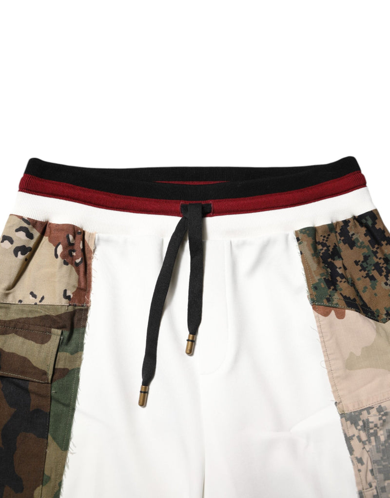 White Patchwork Jogger Pants Dolce & Gabbana