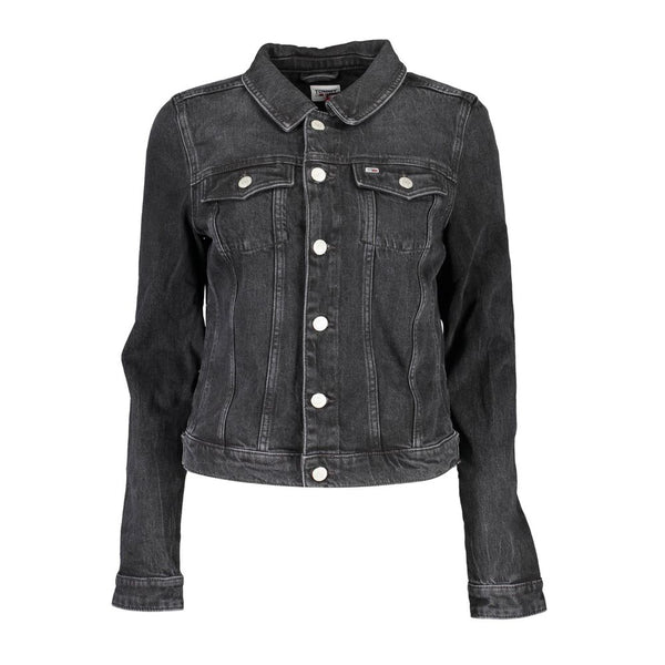 Black Cotton Jackets & Coat Tommy Hilfiger