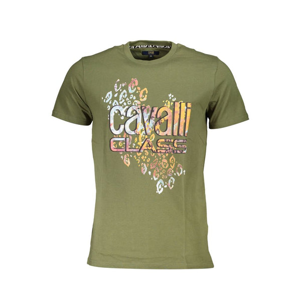 Green Cotton T-Shirt Cavalli Class