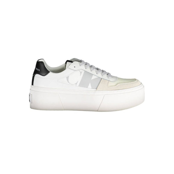 White Polyester Sneaker Calvin Klein