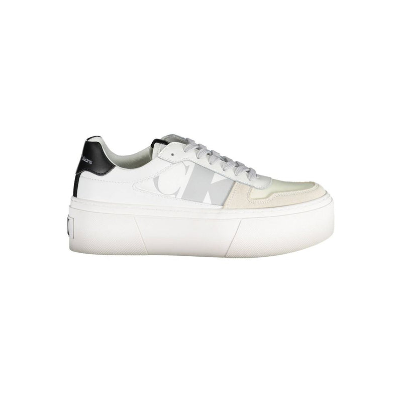 White Polyester Sneaker Calvin Klein