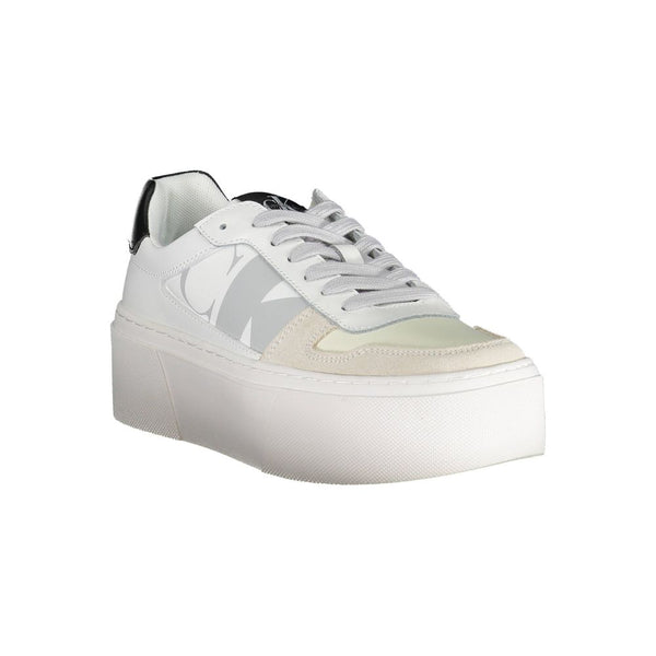 White Polyester Sneaker Calvin Klein