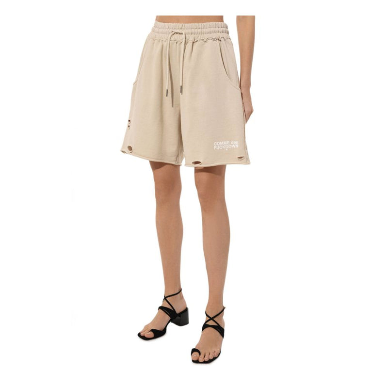 Beige Cotton Short Comme Des Fuckdown