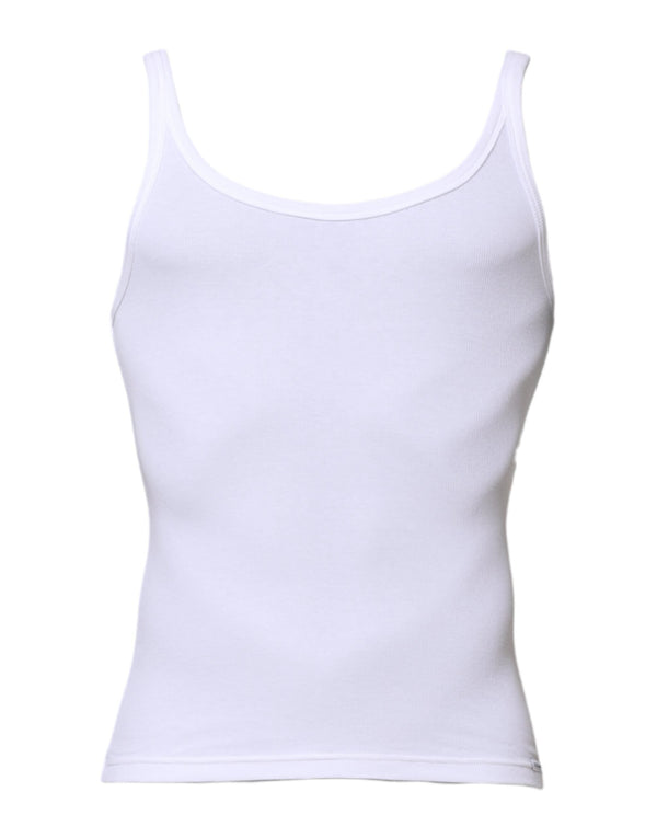 White Sleeveless Round Neck Men Tank T-shirt Dolce & Gabbana