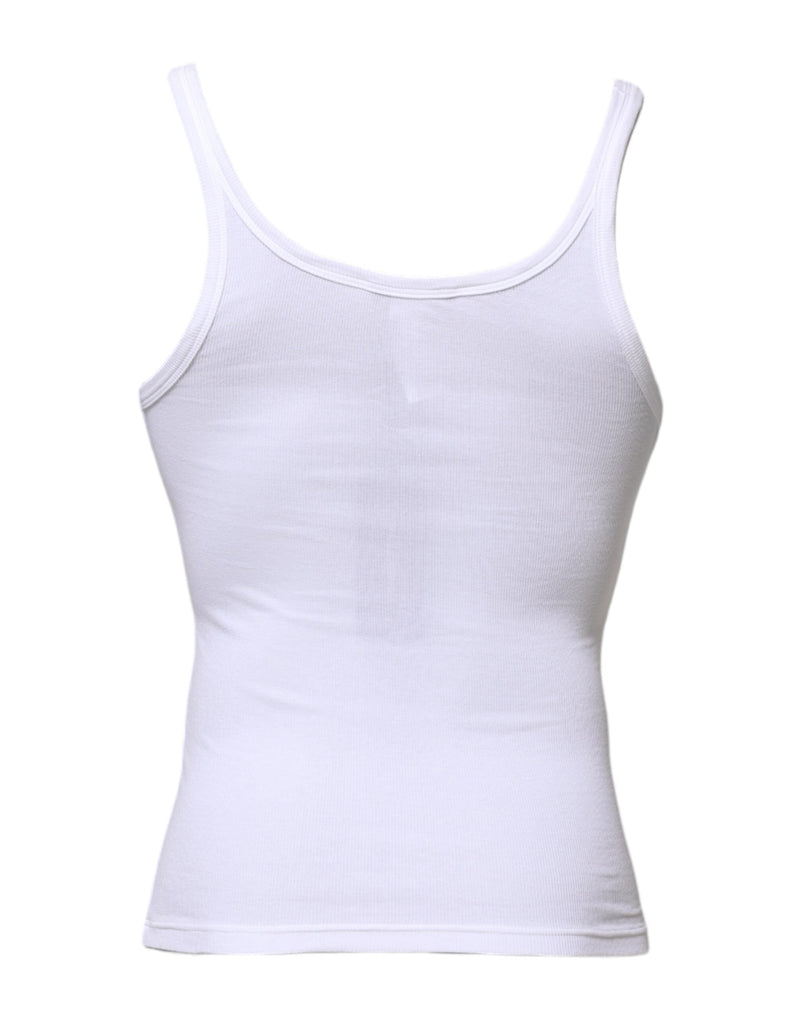 White Sleeveless Round Neck Men Tank T-shirt Dolce & Gabbana