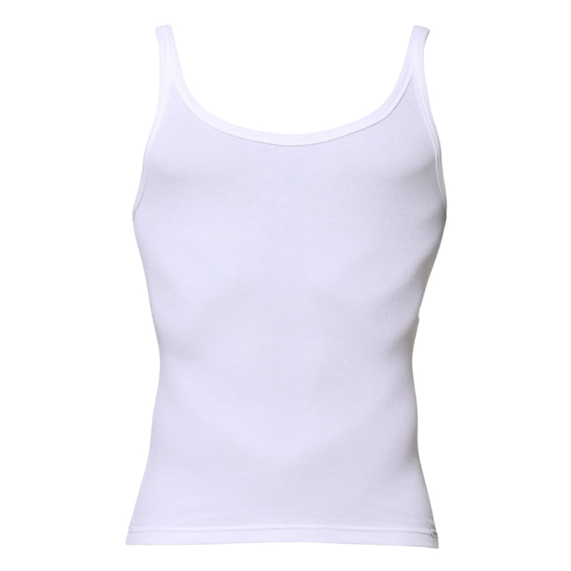 White Sleeveless Round Neck Men Tank T-shirt Dolce & Gabbana