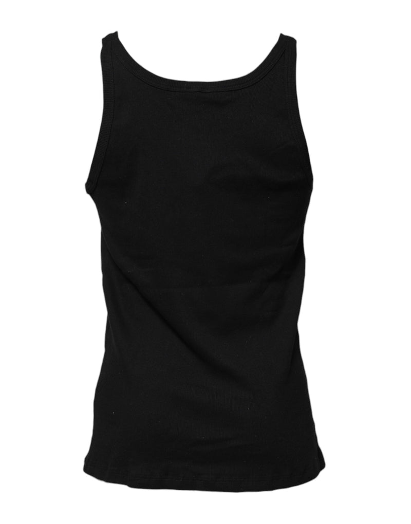 Black Cotton Sleeveless Underwear Tank T-shirt Dolce & Gabbana