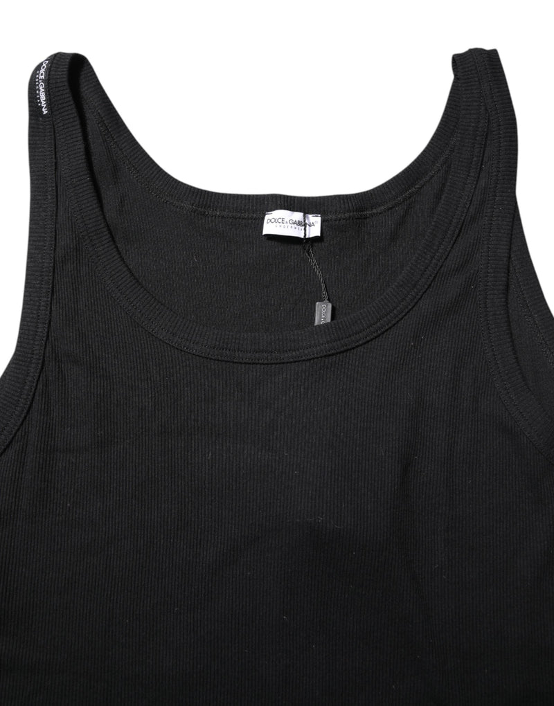Black Cotton Sleeveless Underwear Tank T-shirt Dolce & Gabbana