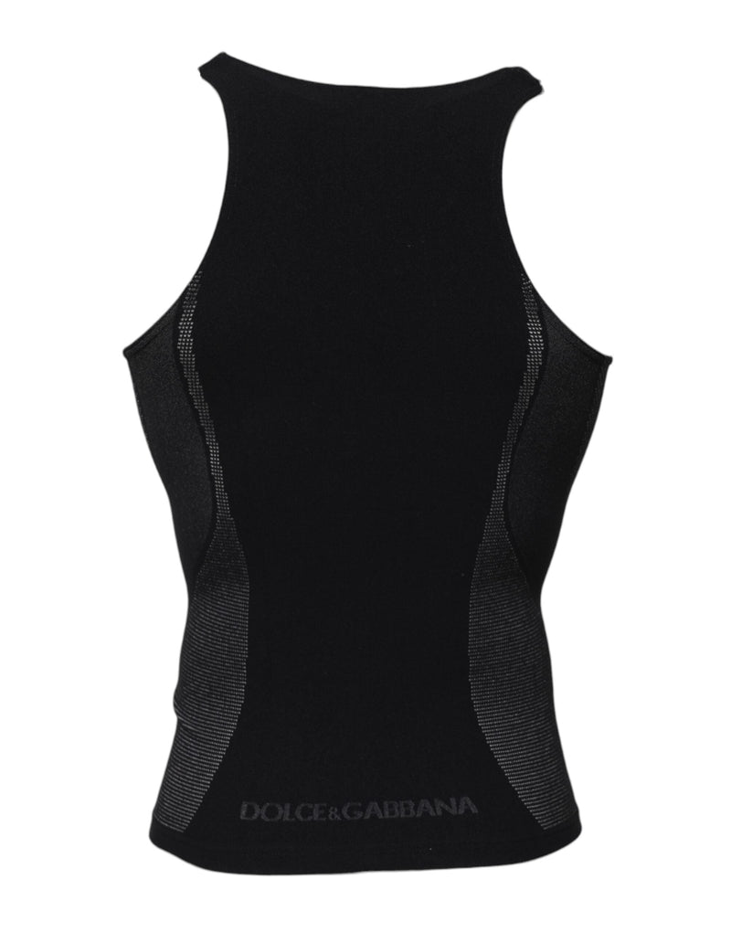 Black Nylon Sleeveless Underwear Tank T-shirt Dolce & Gabbana
