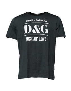 Black Cotton Printed Short Sleeves T-shirt Dolce & Gabbana