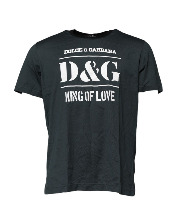 Black Cotton Printed Short Sleeves T-shirt Dolce & Gabbana
