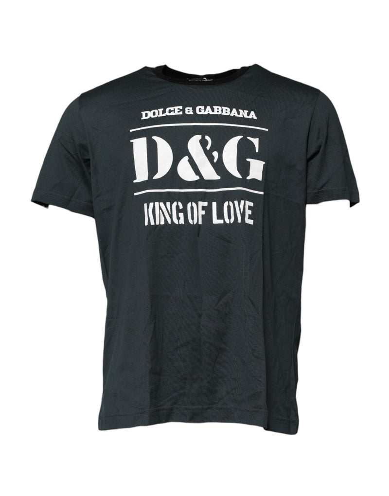 Black Cotton Printed Short Sleeves T-shirt Dolce & Gabbana