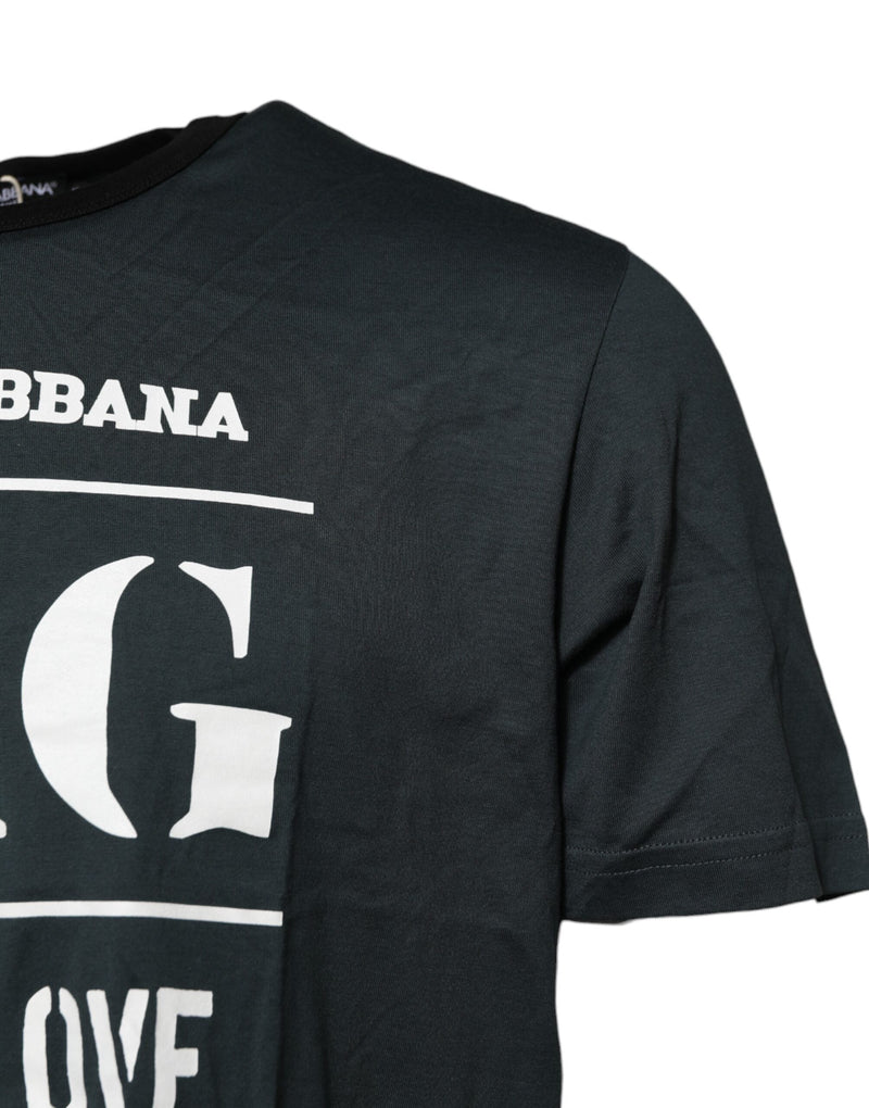 Black Cotton Printed Short Sleeves T-shirt Dolce & Gabbana