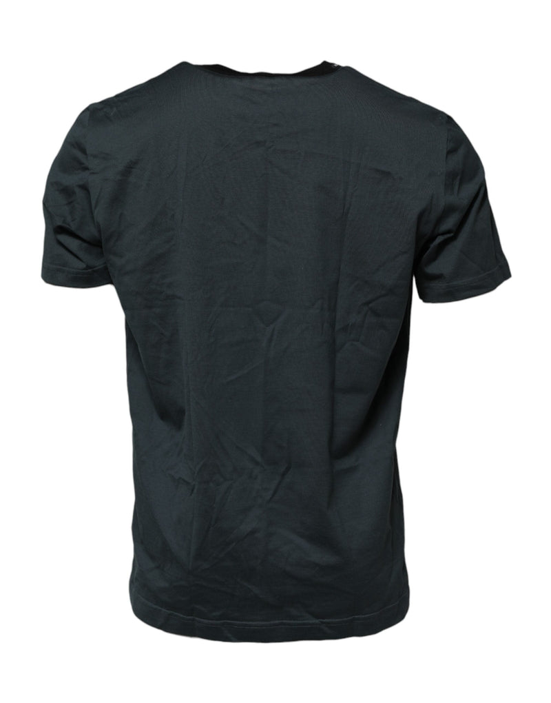 Black Cotton Printed Short Sleeves T-shirt Dolce & Gabbana