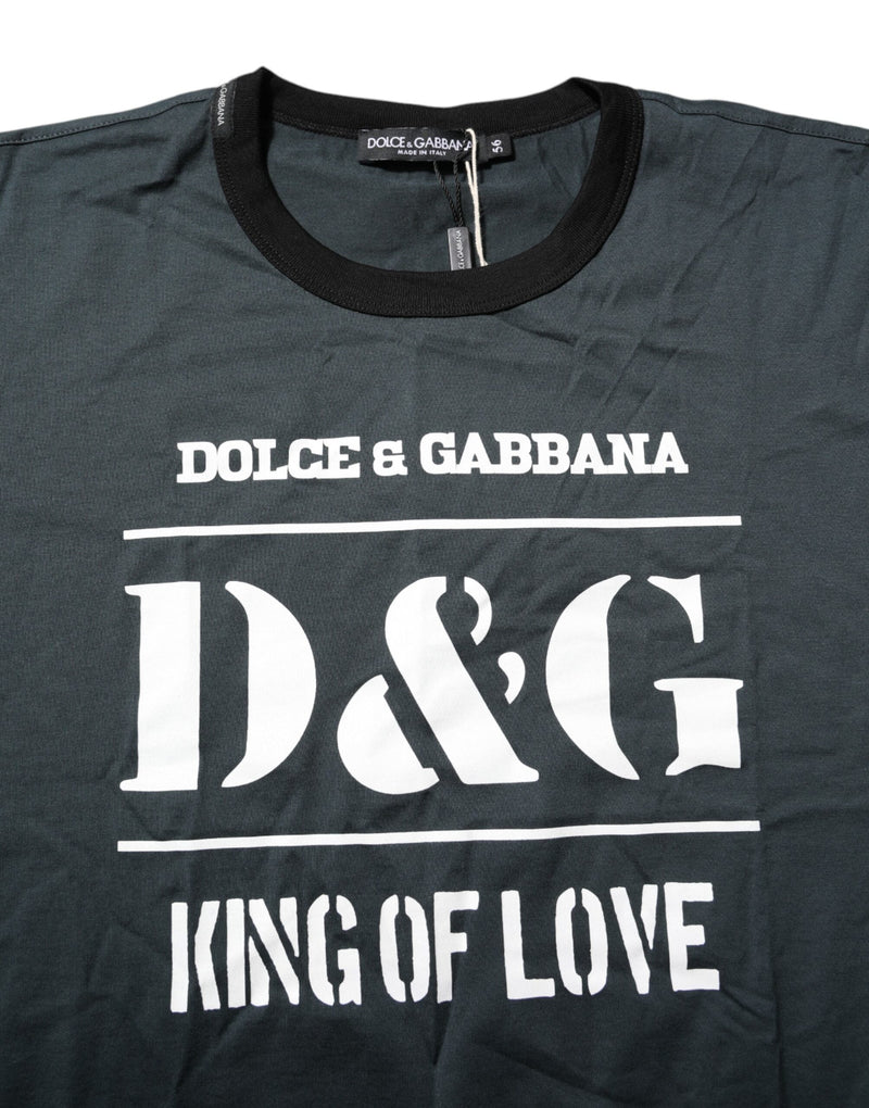 Black Cotton Printed Short Sleeves T-shirt Dolce & Gabbana