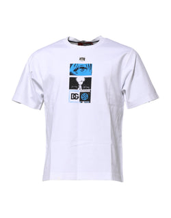 White Cotton Crew Neck Graphic Print T-shirt Dolce & Gabbana