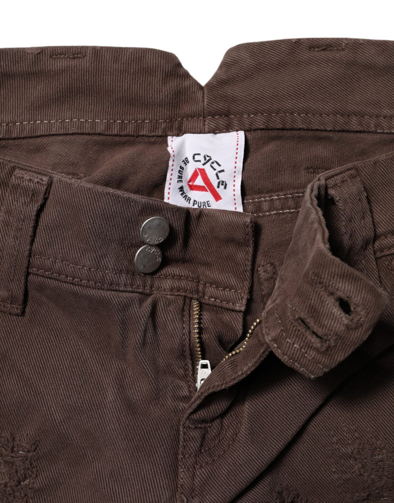 Brown Cotton Low Waist Skinny Casual Jeans CYCLE