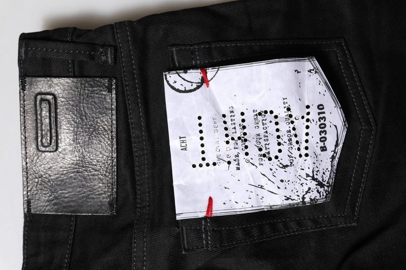 Black Cotton Slim Fit Denim Low Waist Denim Jeans Acht