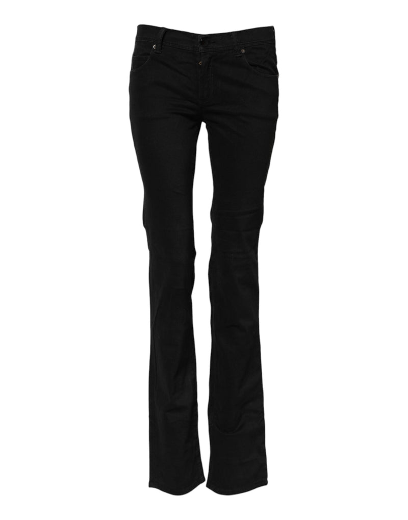 Black Cotton Stretch Flared Bootcut Denim Jeans Ermanno Scervino