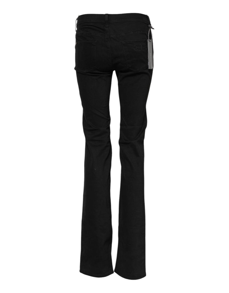 Black Cotton Stretch Flared Bootcut Denim Jeans Ermanno Scervino