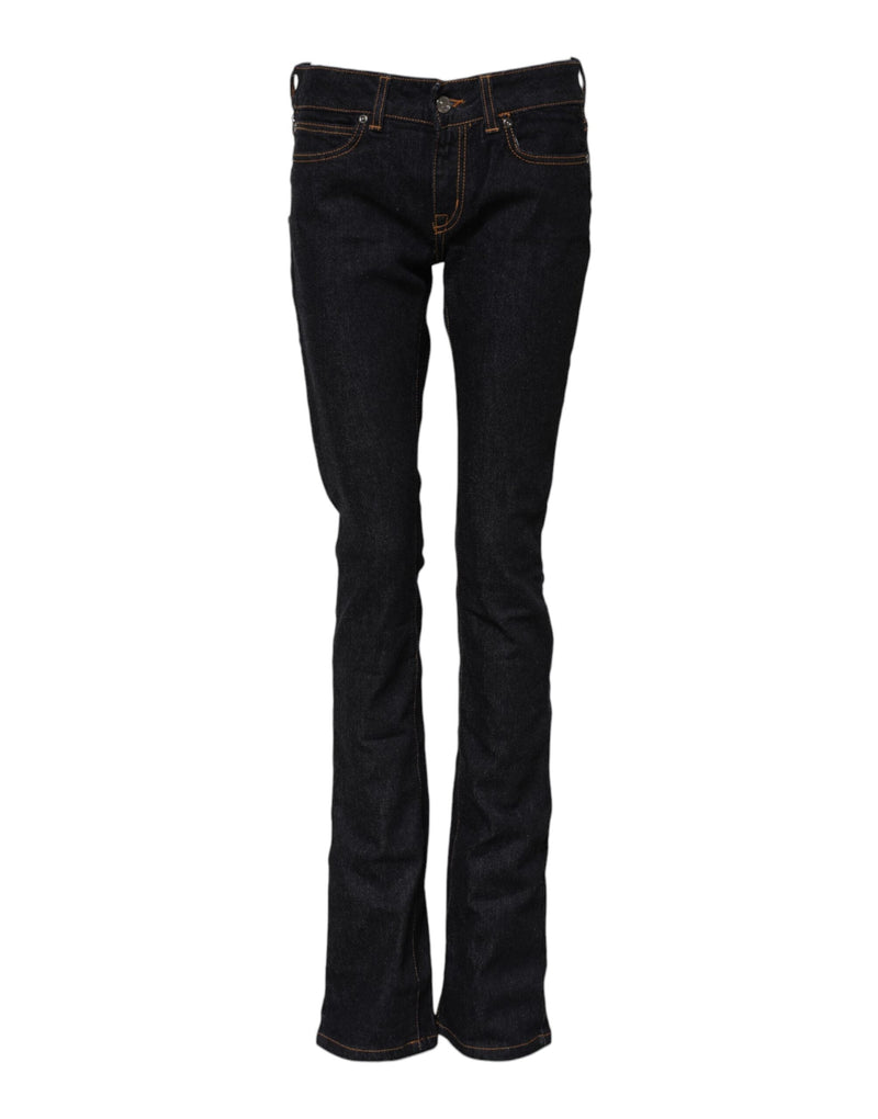 Dark Blue Cotton Mid Waisted Skinny Denim Jeans GF Ferre
