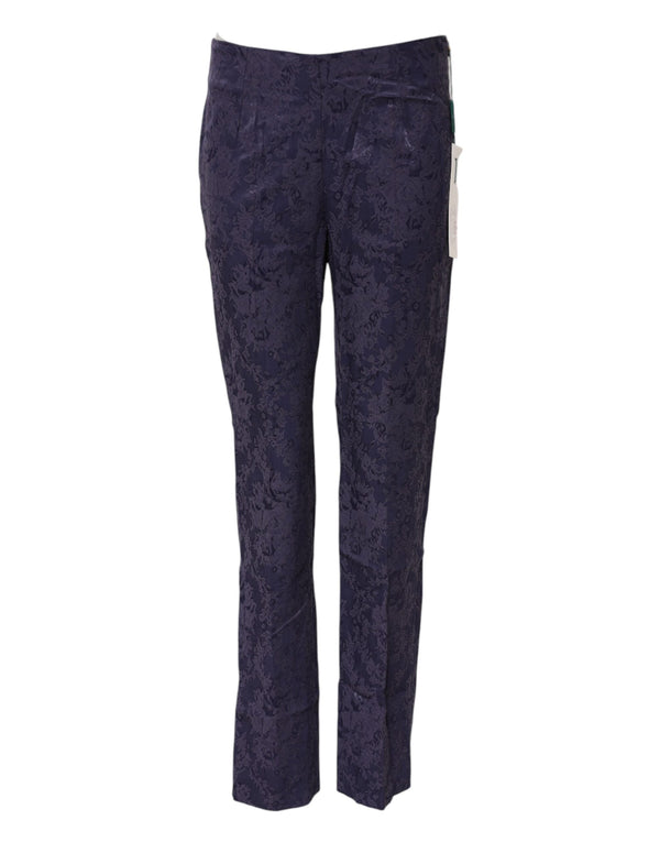 Purple Jacquard High Waisted Pants BENCIVENGA