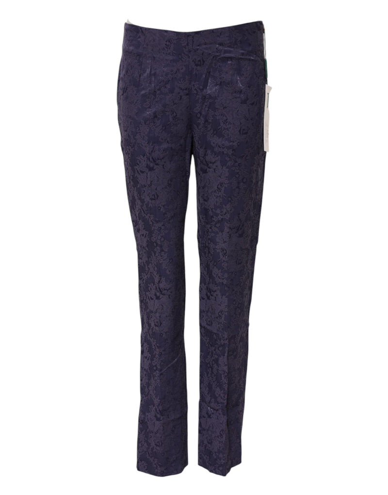 Purple Jacquard High Waisted Pants BENCIVENGA