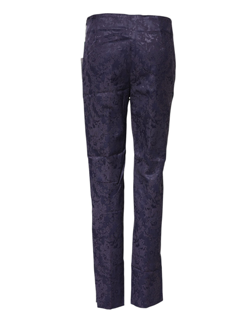 Purple Jacquard High Waisted Pants BENCIVENGA