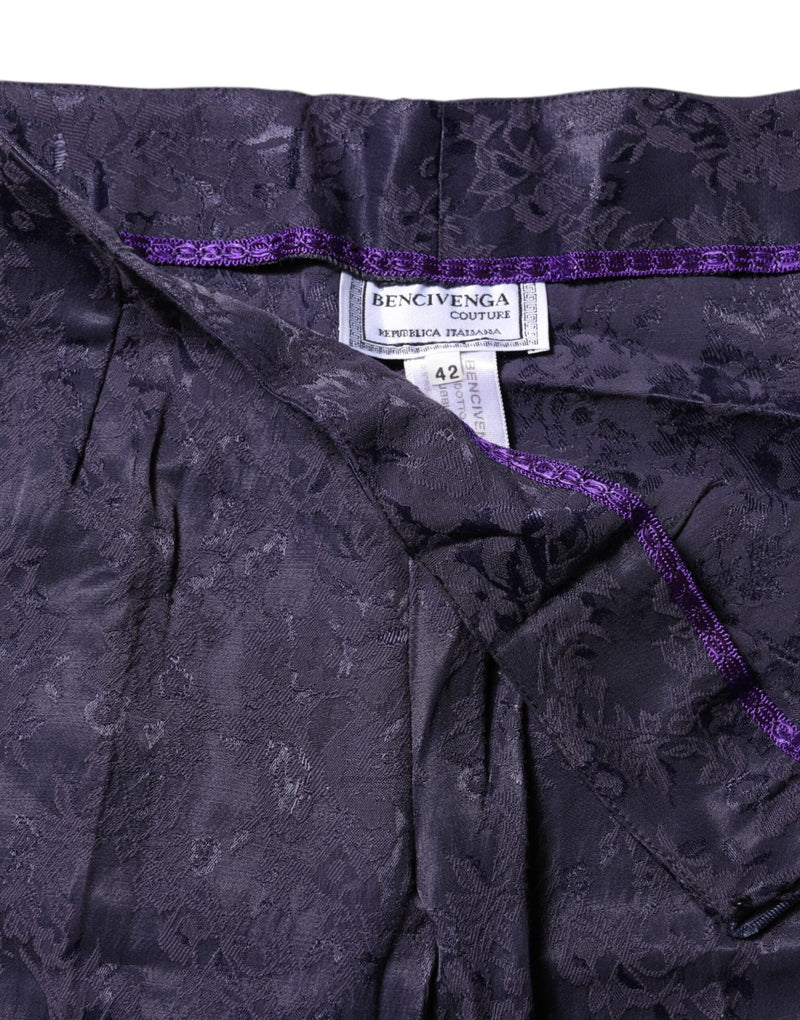 Purple Jacquard High Waisted Pants BENCIVENGA