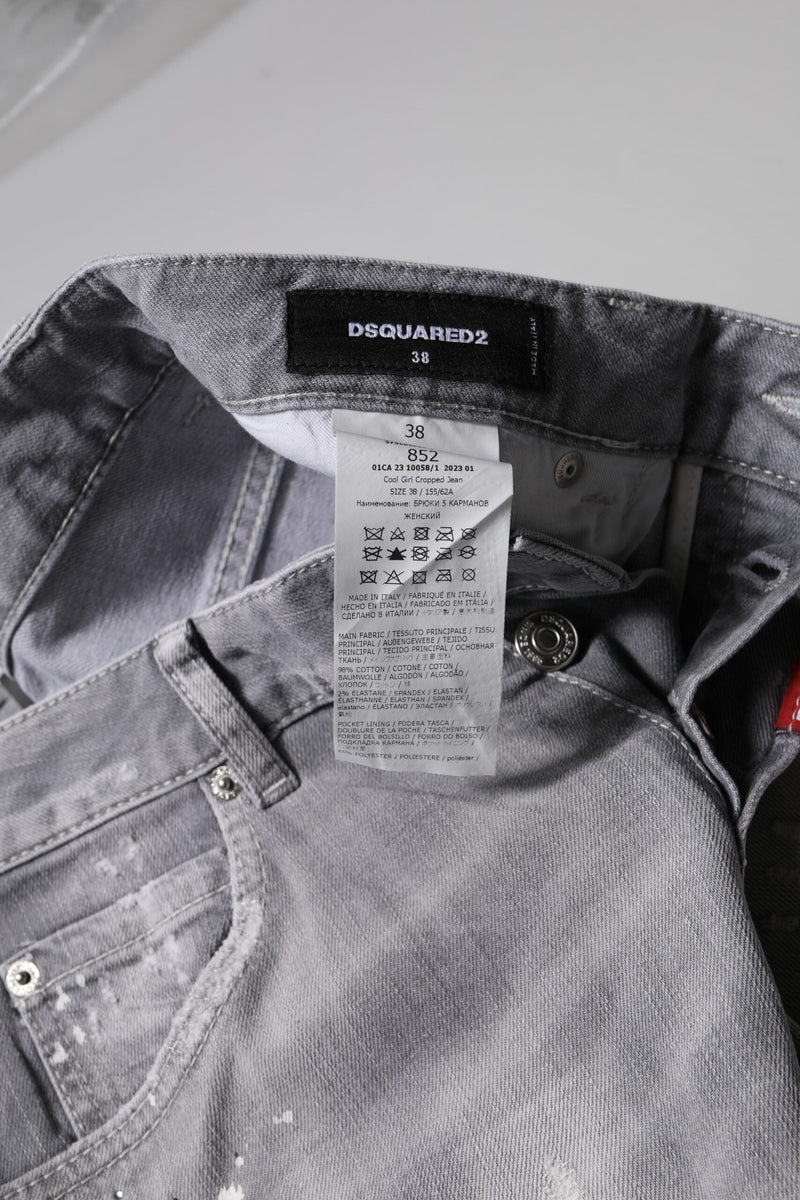 Gray Washed Mid Waist Tapered Jeans Dsquared²