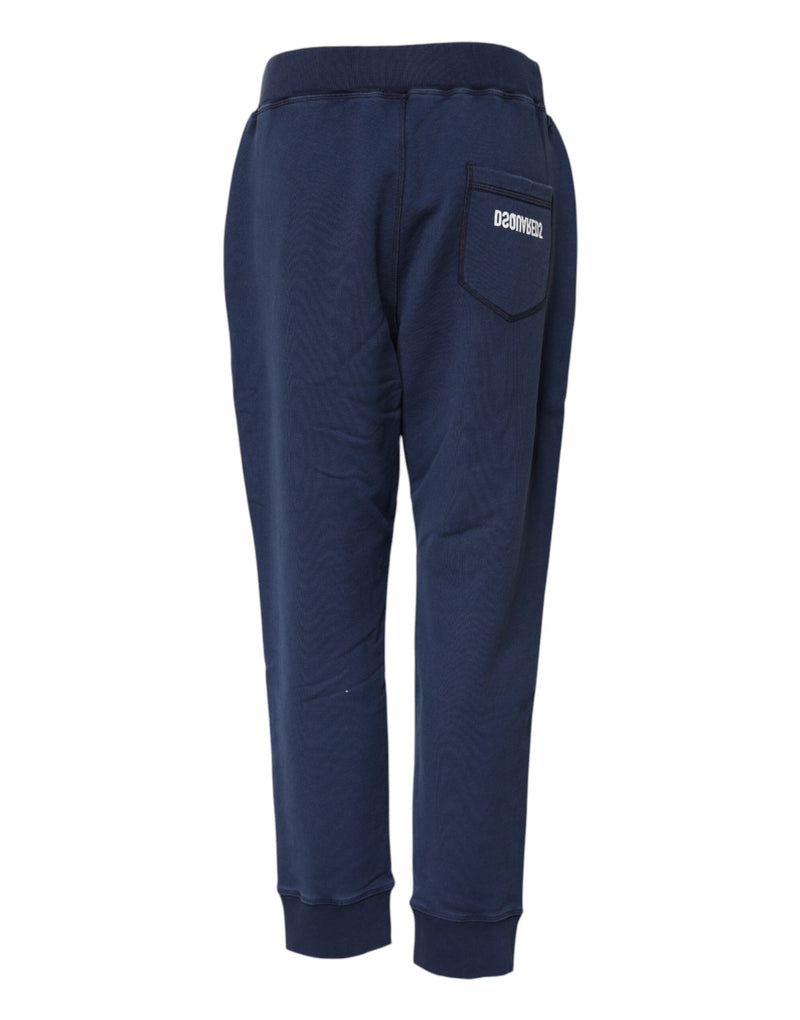 Blue Cotton Mid Waisted Jogger Pants Dsquared²