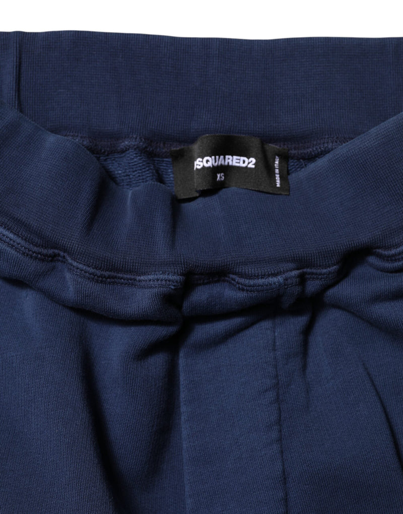 Blue Cotton Mid Waisted Jogger Pants Dsquared²
