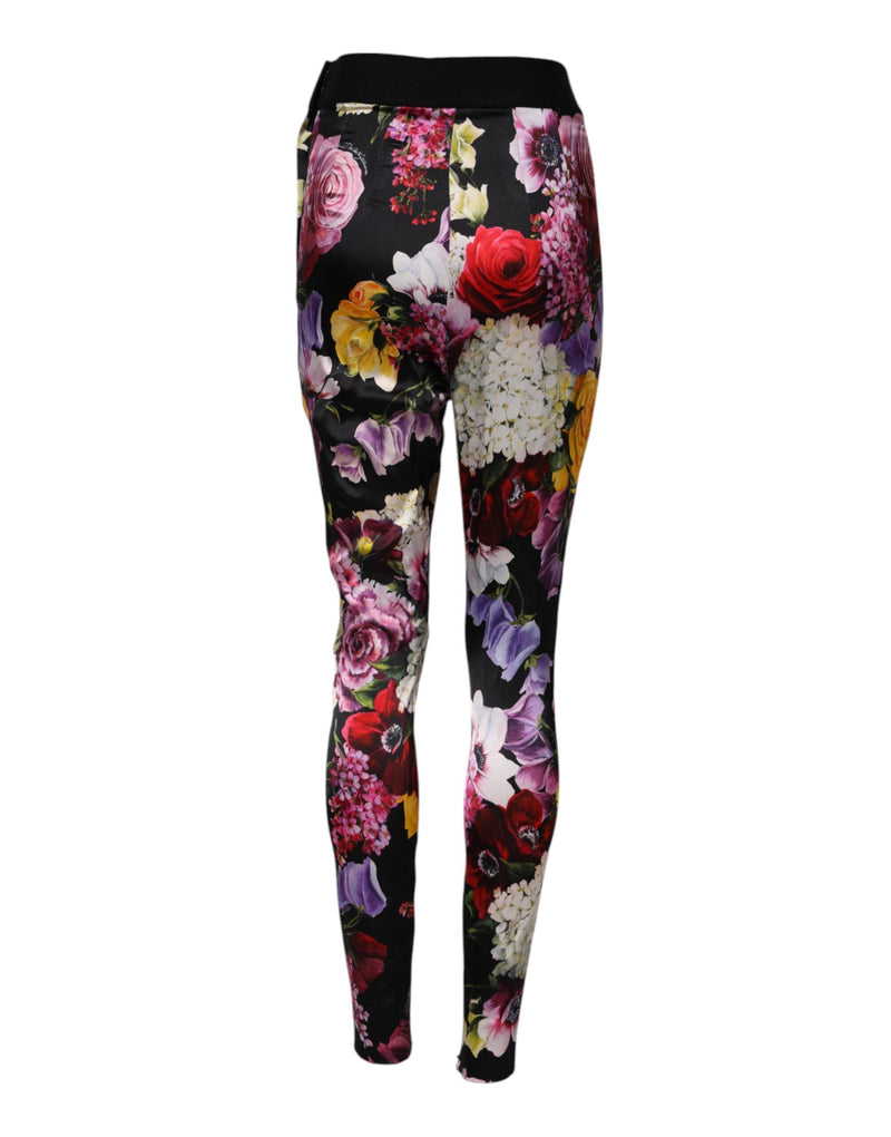 Multicolor Floral Legging Stretch Waist Pants Dolce & Gabbana
