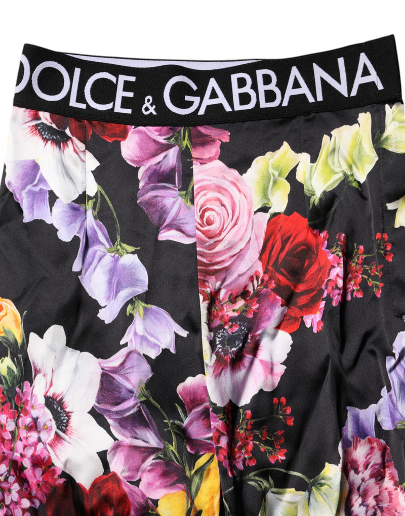 Multicolor Floral Legging Stretch Waist Pants Dolce & Gabbana