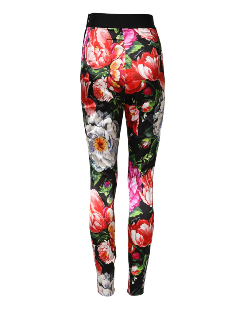 Multicolor Floral Legging Stretch Waist Pants Dolce & Gabbana