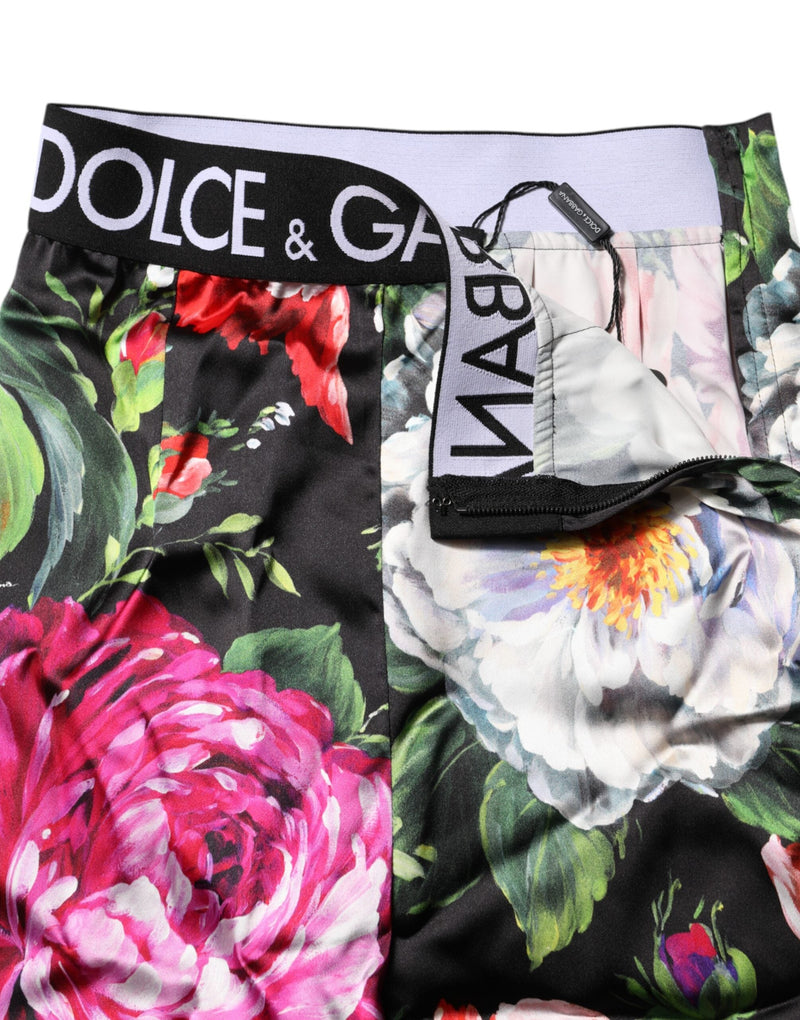 Multicolor Floral Legging Stretch Waist Pants Dolce & Gabbana