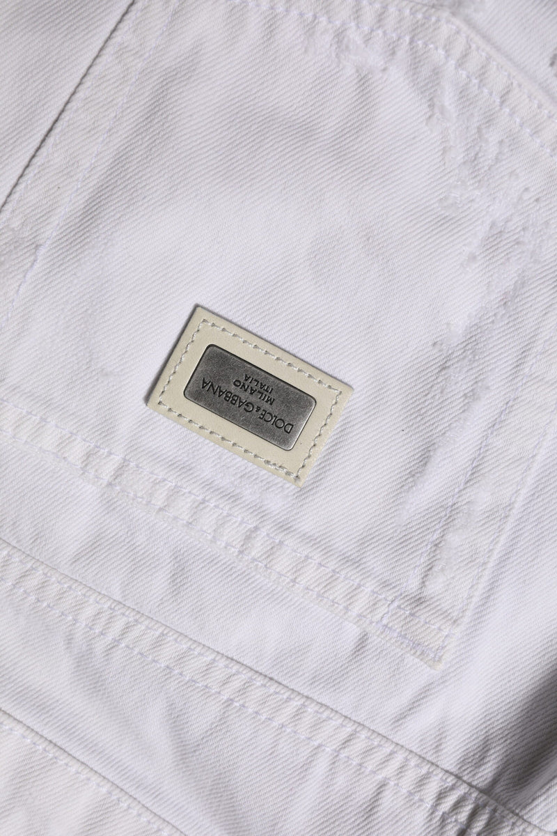 White Cotton Mid Waisted Women Denim Jeans Dolce & Gabbana