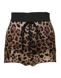 Brown Leopard High Waist Hot Pants Shorts Dolce & Gabbana