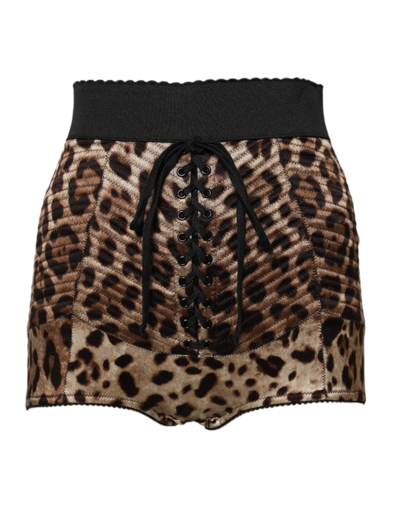 Brown Leopard High Waist Hot Pants Shorts Dolce & Gabbana