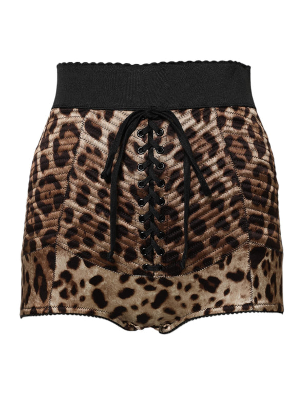 Brown Leopard High Waist Hot Pants Shorts Dolce & Gabbana