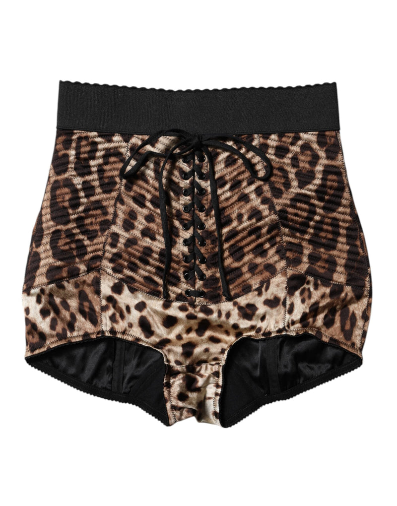 Brown Leopard High Waist Hot Pants Shorts Dolce & Gabbana