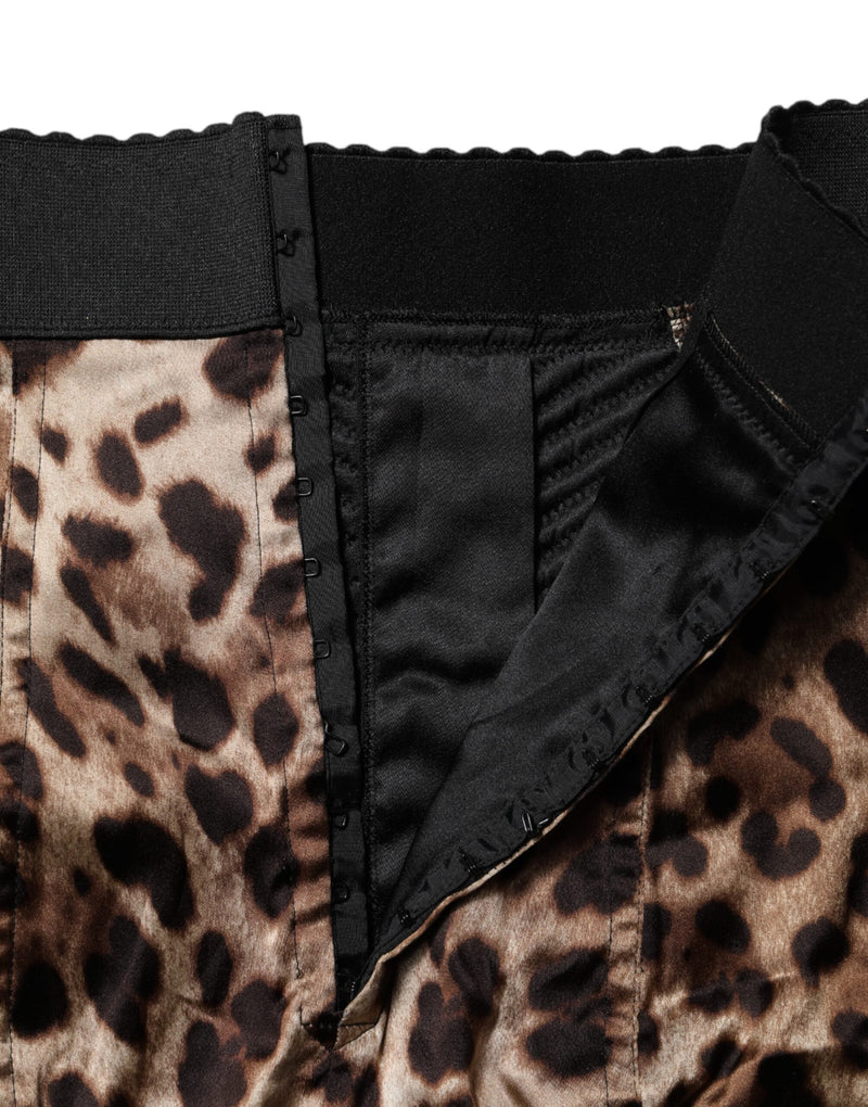Brown Leopard High Waist Hot Pants Shorts Dolce & Gabbana