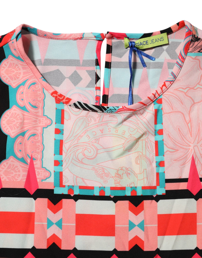 Multicolor Print Short Sleeves Women Blouse Top Versace Jeans